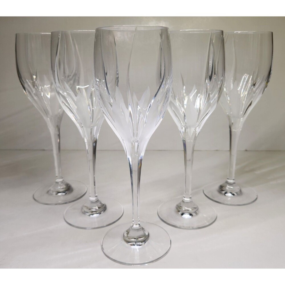 Set Of 5 Mikasa Flame D'Amore Water Goblets Glasses Wine 9" Discontinued - Picture 2 of 14